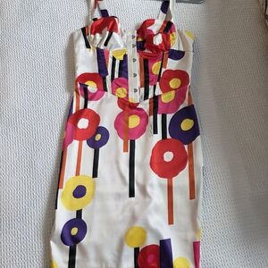 Just Cavalli White Dress with Bold Floral Patterns